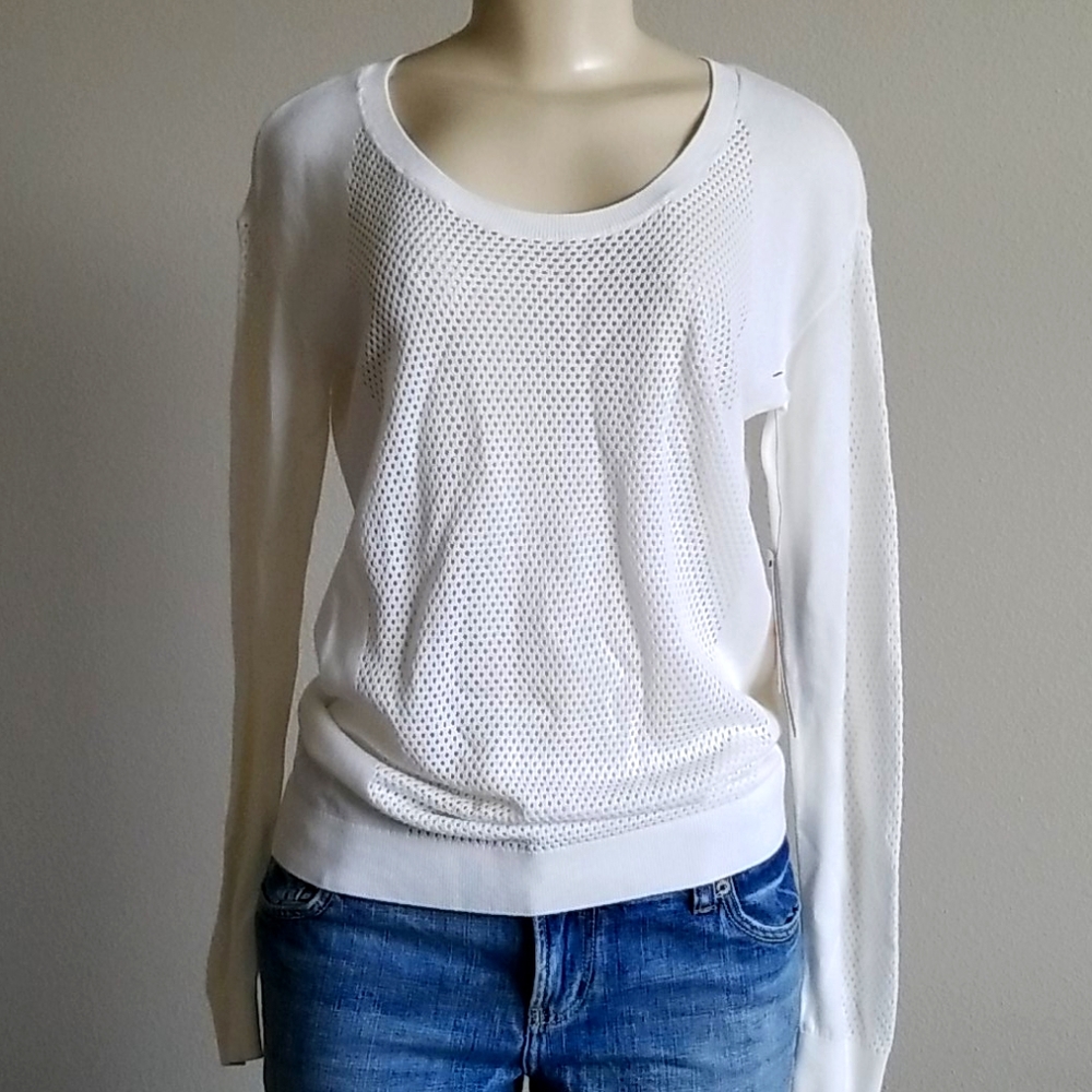 Calvin Klein Long Modern Mesh Sweater SMALL